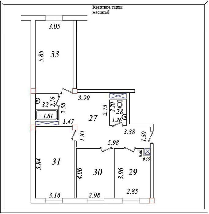 3-комнатная квартира, 93 м², 10/10 эт, Ташкент, Чиланзарский район, на продажу