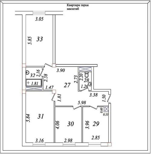 3-комнатная квартира, 93 м²