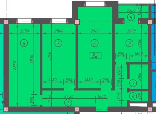 6-xonali kvartira, 186 m²