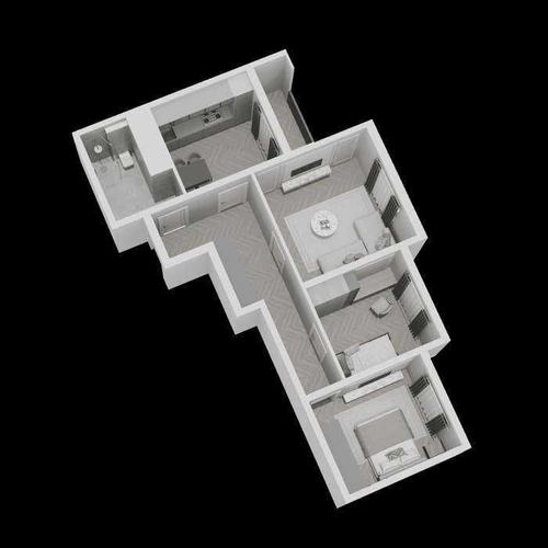 3-room apartment, 64.13 m²