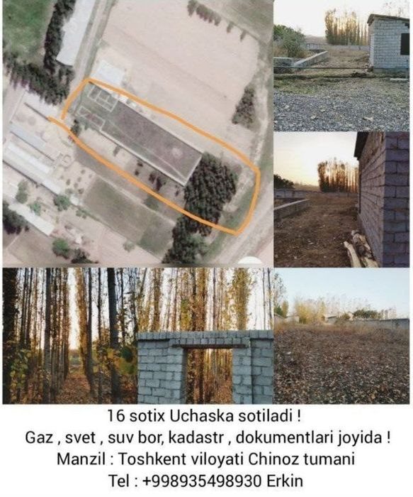 16 sotix yer sotiladi - suv, gaz, svet bor !!!
