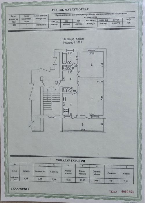 2-комнатная квартира, 58.44 м²