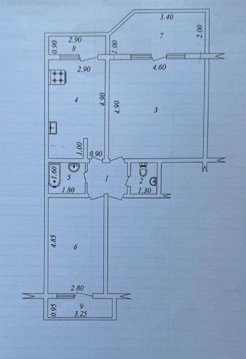 2-комнатная квартира, 72 м²