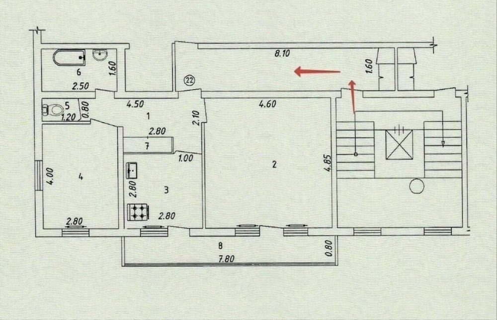 2-комнатная квартира, 60 м², 7/9 эт, Ташкент, Чиланзарский район, на продажу