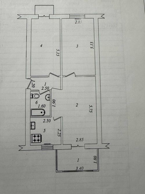 3-комнатная квартира, 66 м²