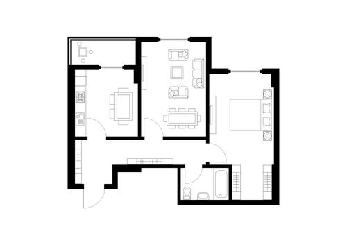 2-комнатная квартира, 60 м²