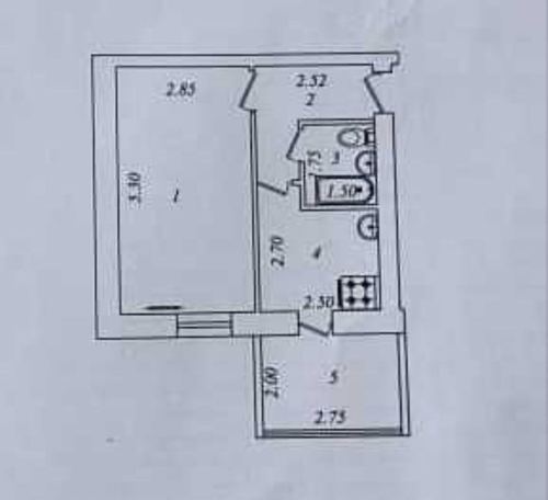 1-комнатная квартира, 38 м²