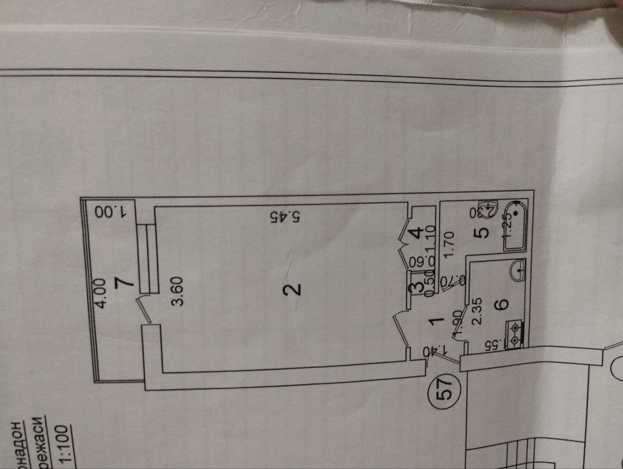 1-room apartment, 38 m², 4/4 floor, Tashkent, Almazar District, for sale