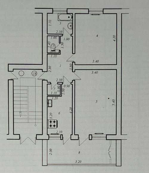 2-комнатная квартира, 63 м²