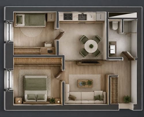 3-комнатная квартира, 42 м²