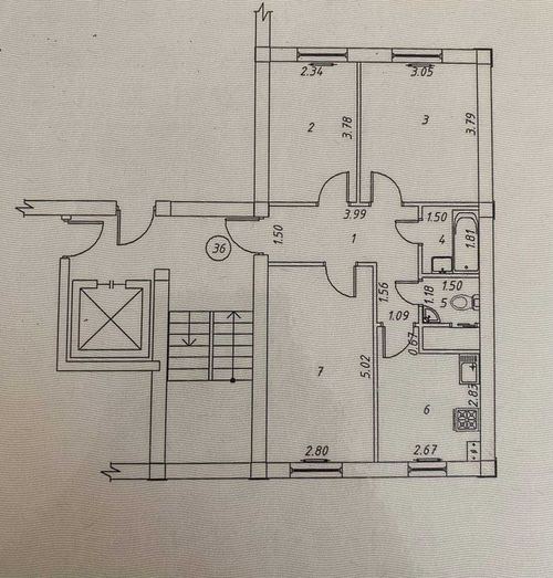 3-room apartment, 55 m²