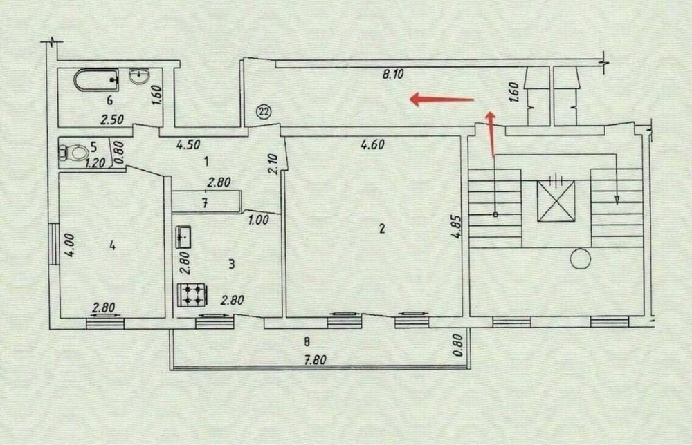 2-комнатная квартира, 60 м², 7/9 эт, Ташкент, Чиланзарский район, на продажу