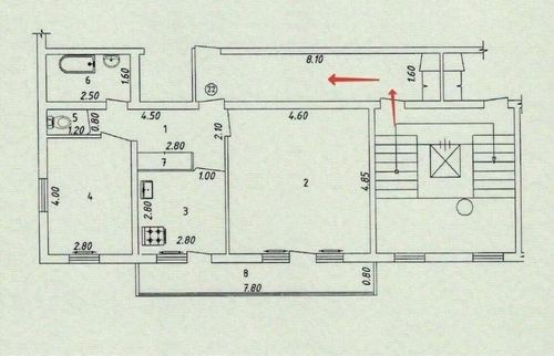 2-комнатная квартира, 60 м²
