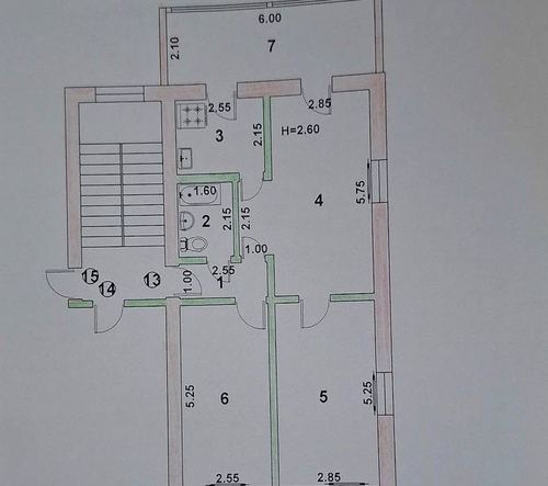 3-xonali kvartira, 68 m²