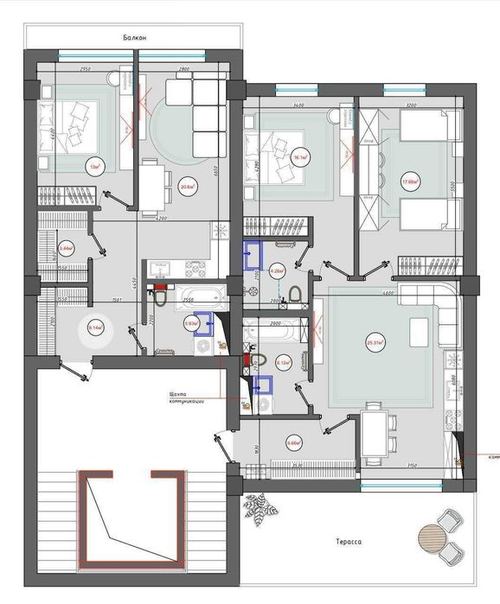 5-комнатная квартира, 177 м²