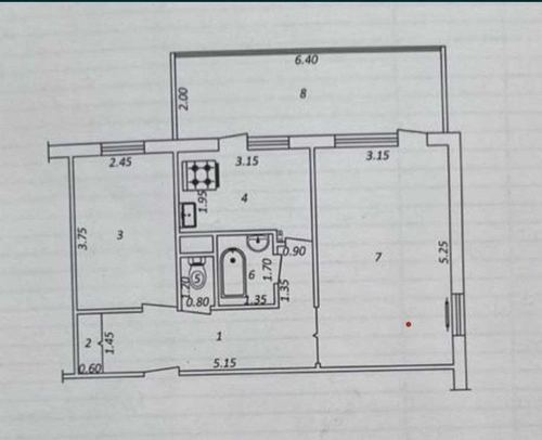 2-комнатная квартира, 58 м²