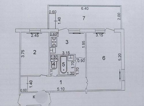 2-комнатная квартира, 58 м²