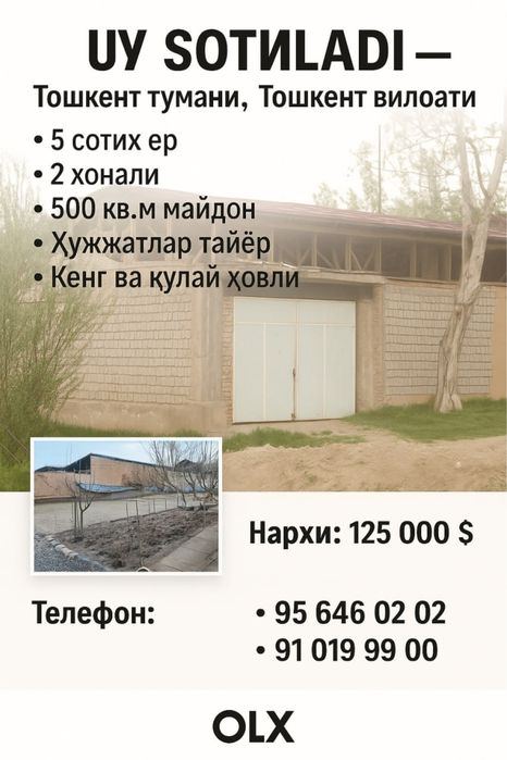 2-room house, 500 m²
