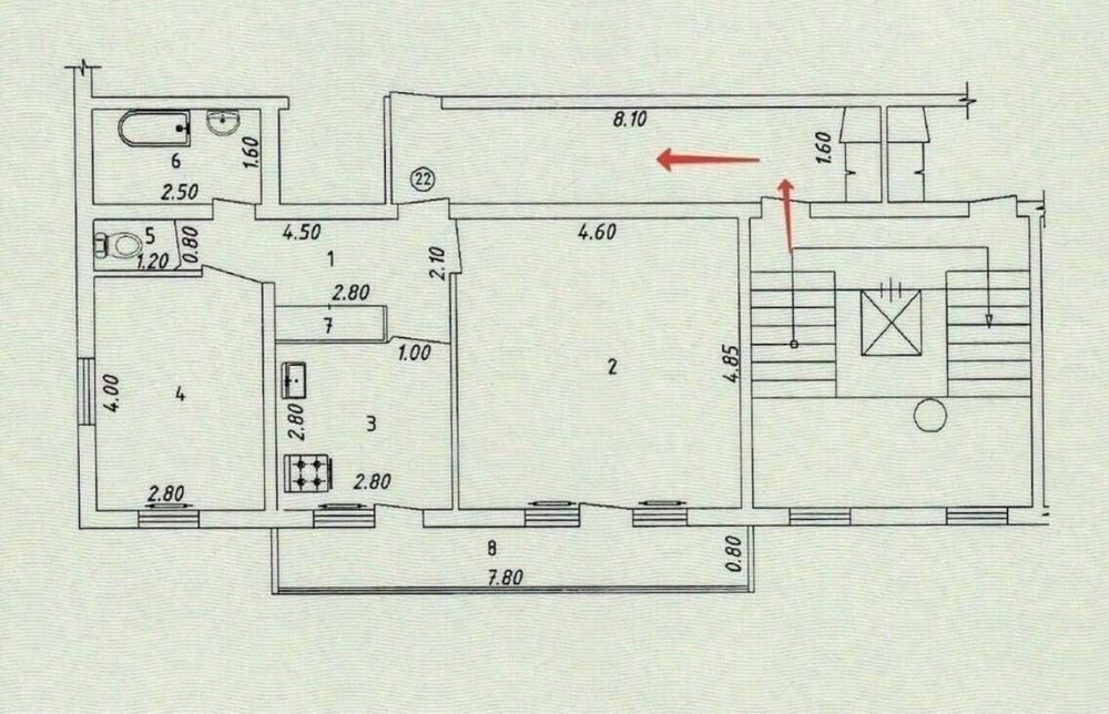 2-комнатная квартира, 60 м², 7/9 эт, Ташкент, Чиланзарский район, на продажу