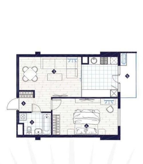 2-комнатная квартира, 48.68 м²
