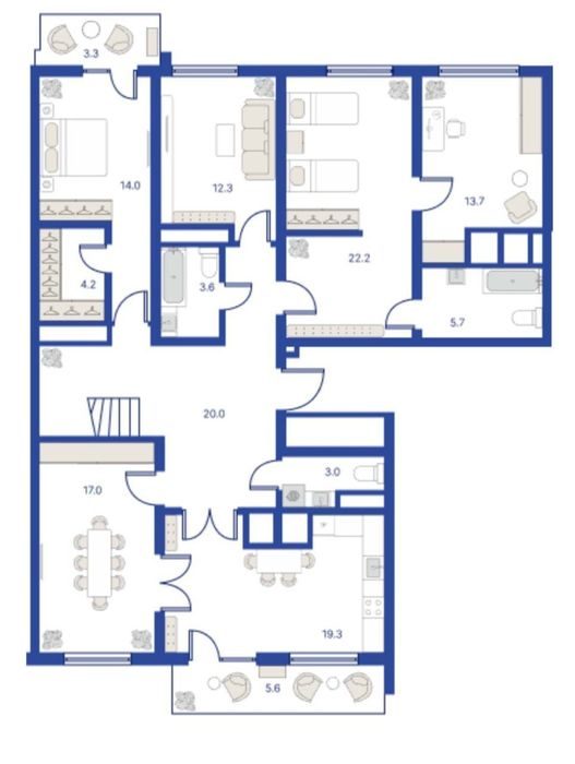 5-room apartment, 230 m², 14/14 floor, Tashkent, Mirzo Ulugbek District, for sale