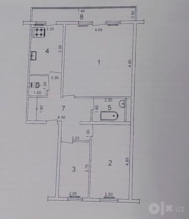 3-комнатная квартира, 72 м², 2/9 эт, Ташкент, Мирзо-Улугбекский район, на продажу