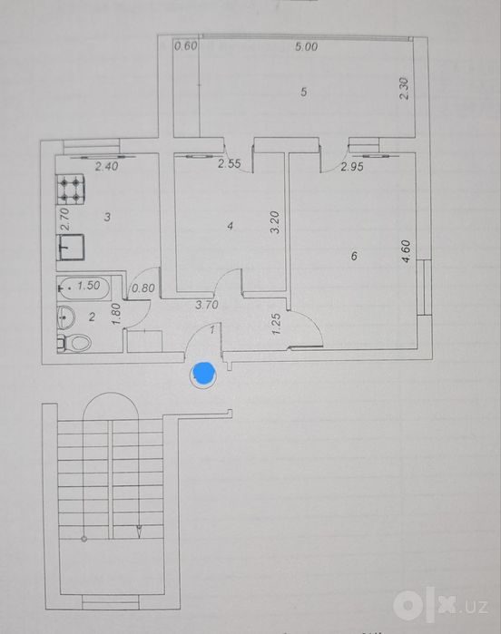 2-комнатная квартира, 49 м², 5/5 эт, Ташкент, Чиланзарский район, на продажу