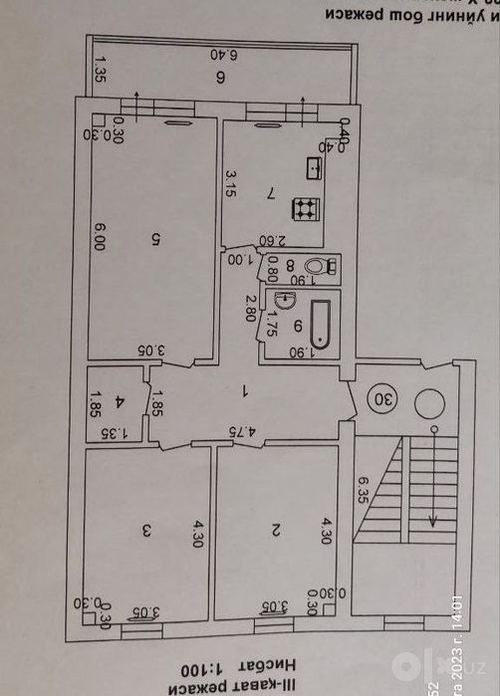 3-xonali kvartira, 80.04 m²