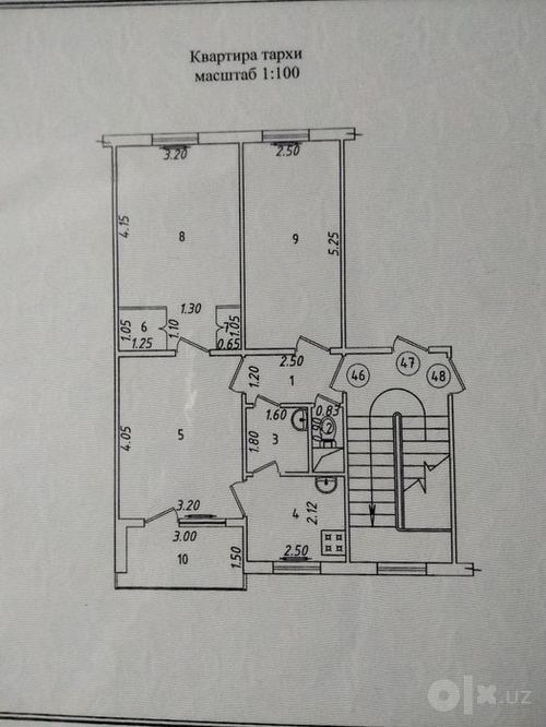 3-xonali kvartira, 59 m²