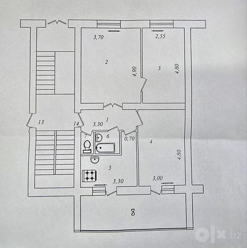 3-комнатная квартира, 72 м²