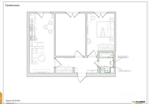 2-room apartment, 64 m²