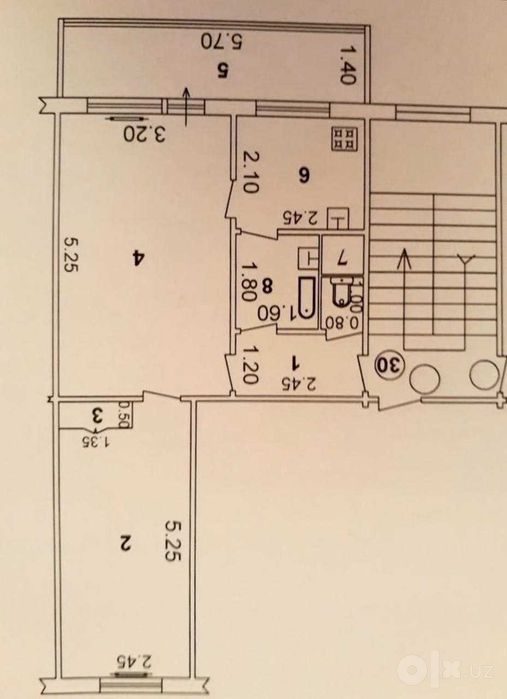 2-комнатная квартира, 50 м², 1/4 эт, Ташкент, Яшнабадский район, на продажу