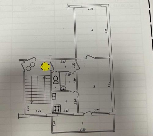2-room apartment, 45.4 m²