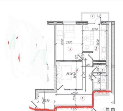 3-комнатная квартира, 80 м²