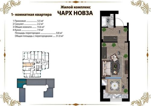 Продаётся Новостройка Самарканд Дарвоза 1/4/9 ЖК Чарх Новза