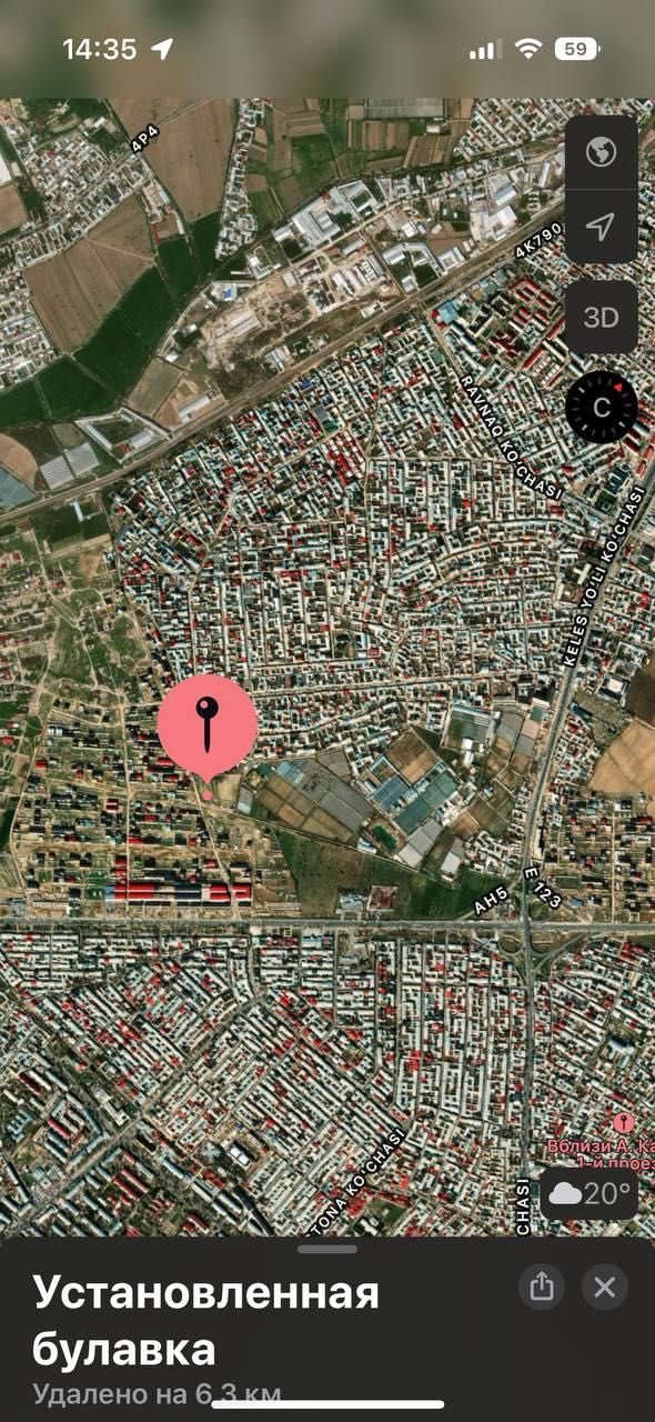 Zamonaga qarshi, halqa yo'lidan 500 m uzoqlikda 10 sotix yer uchastkasi.