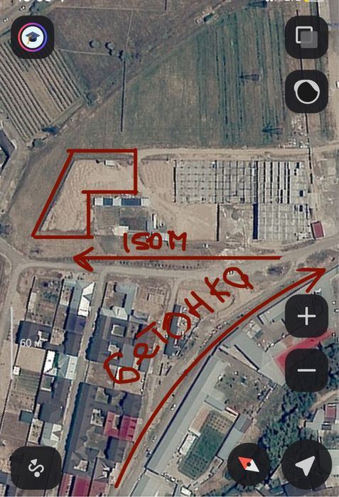 Land for sale, new, 16 years, 26 sotok, 150m from the concrete road