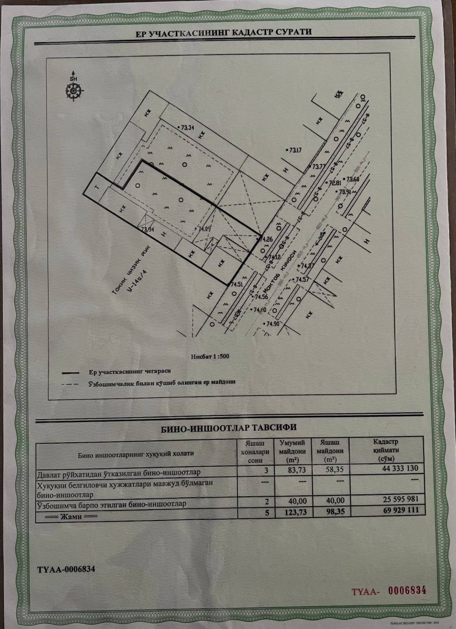 5-xonali uy, 600 m², Toshkent, Yunusobod tumani, sotuvga