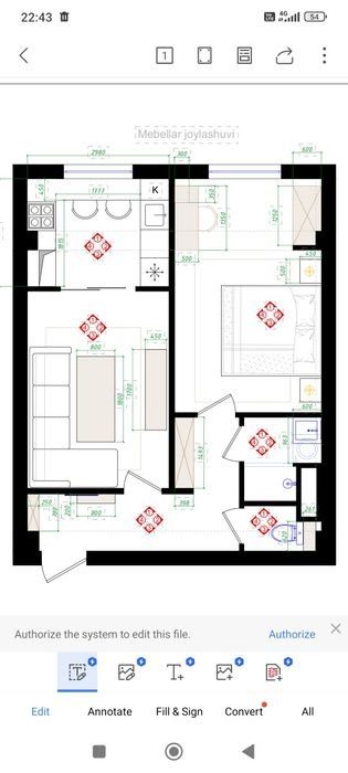 2-xonali kvartira, 47 m², Toshkent, Sergeli tumani, sotuvga