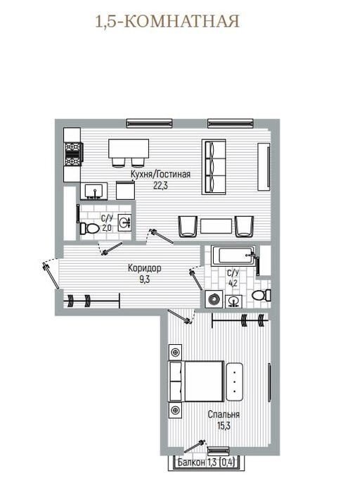 2-room apartment, 54.4 m², Tashkent, Shaykhantakhur District, for sale