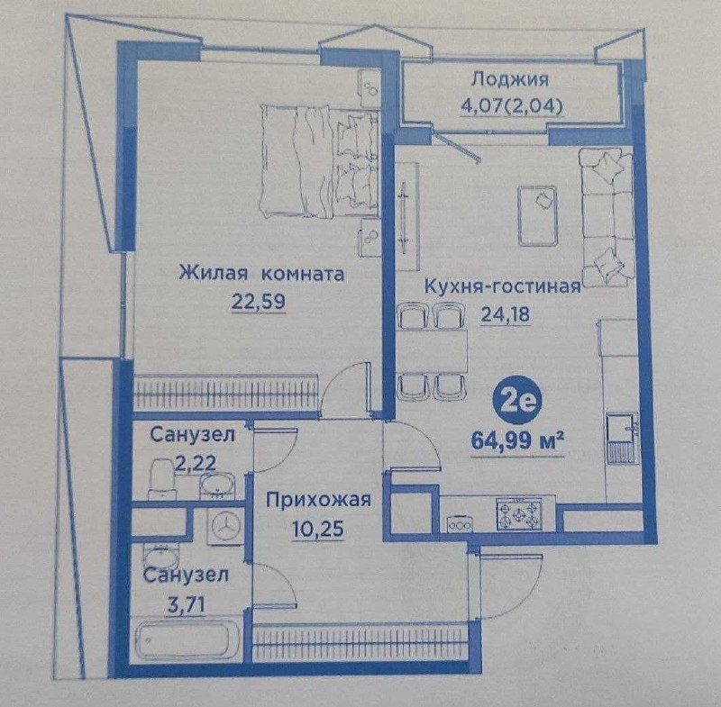 2-xonali kvartira, 65 m², Toshkent, Mirzo Ulug‘bek tumani, sotuvga