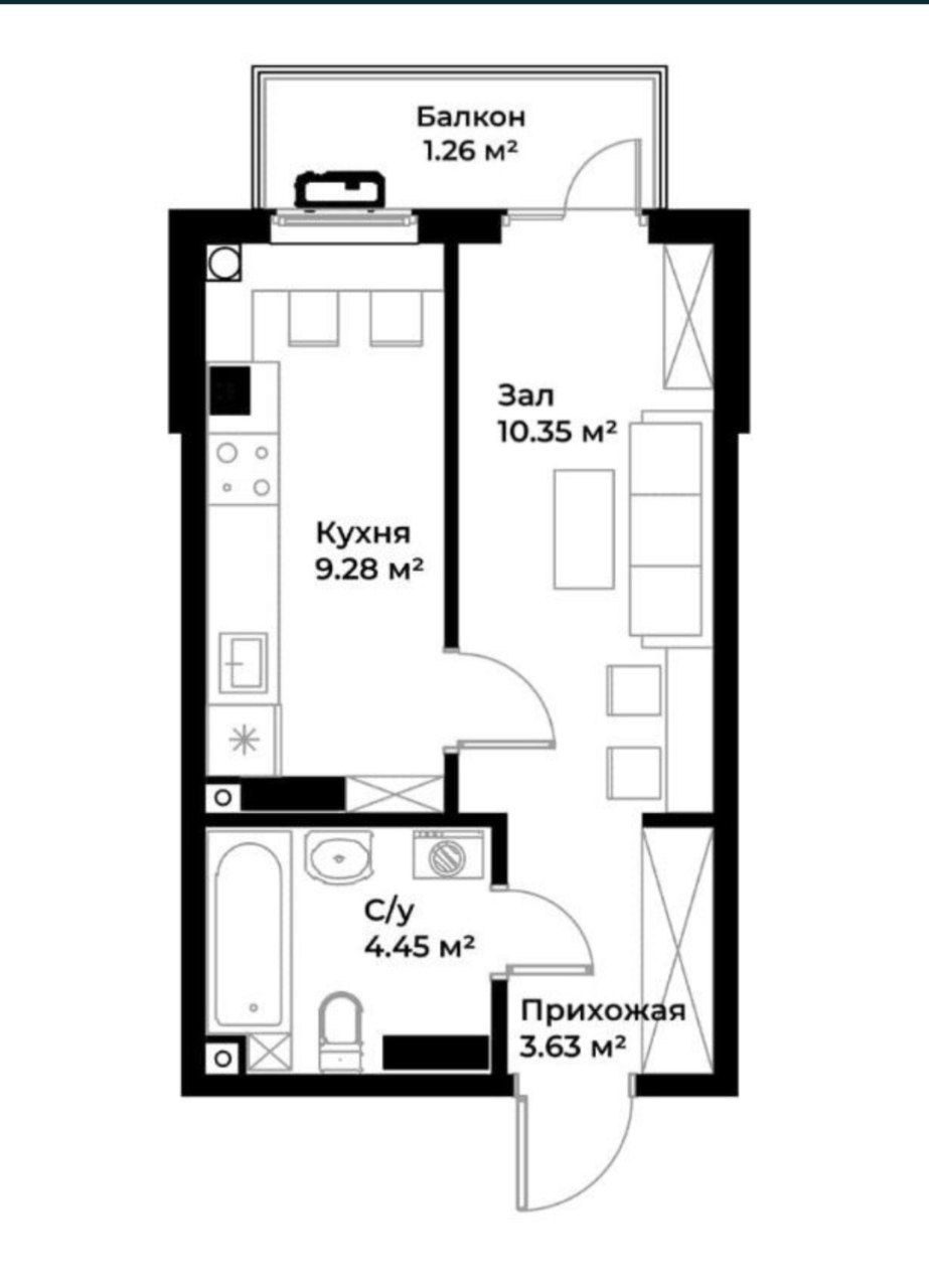 1-xonali kvartira, 30 m², Toshkent, Yunusobod tumani, sotuvga