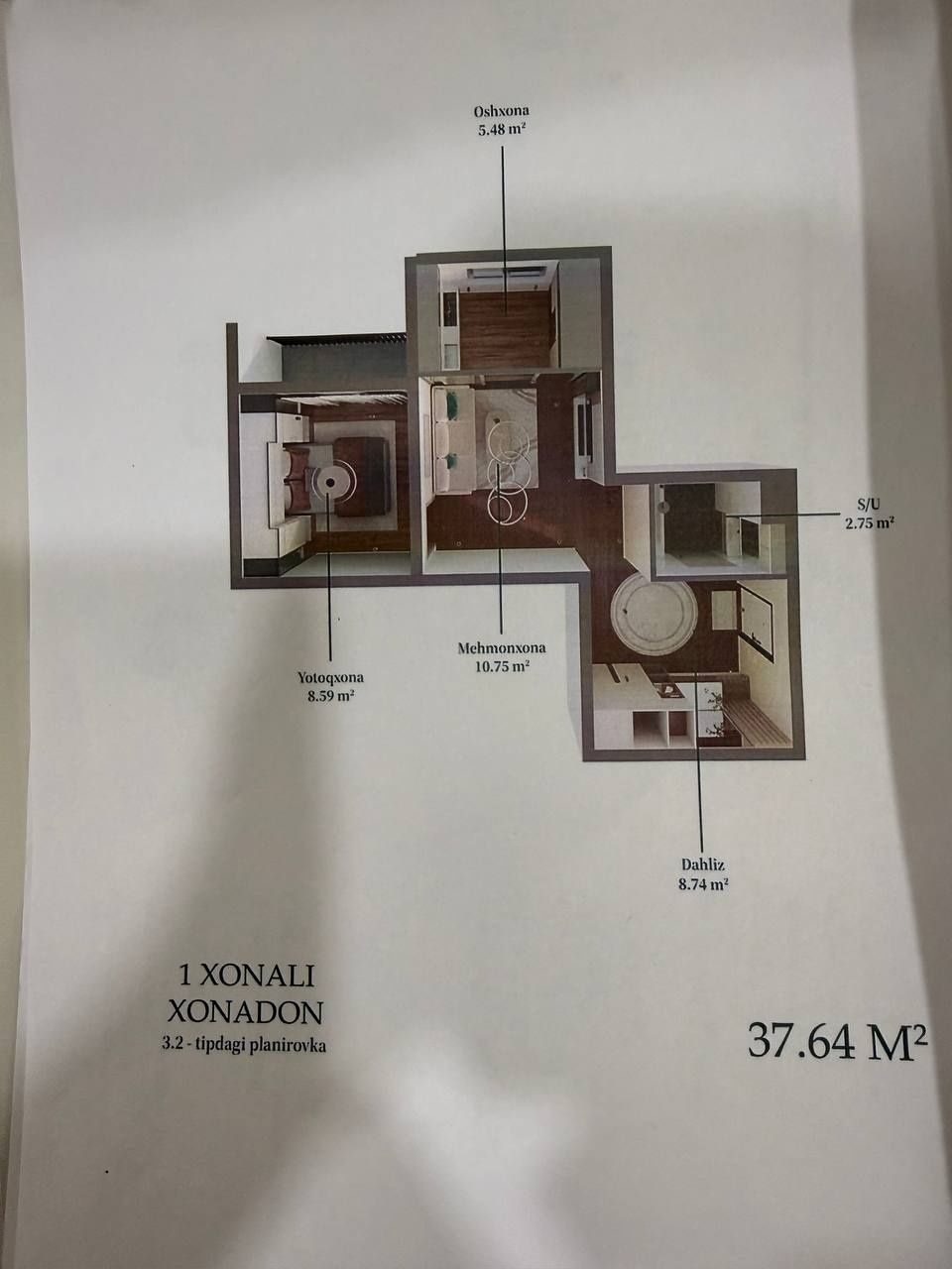 2-xonali kvartira, 38 m², Toshkent, Yashnobod tumani, sotuvga
