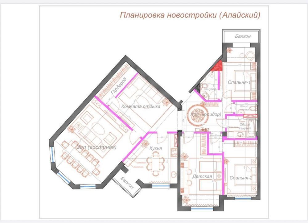 5-комнатная квартира, 170 м², Ташкент, Юнусабадский район, на продажу
