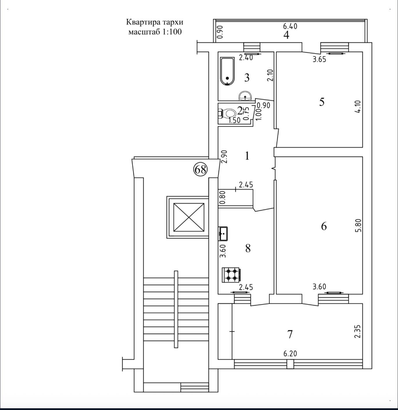 2-комнатная квартира, 90 м², Ташкент, Юнусабадский район, на продажу