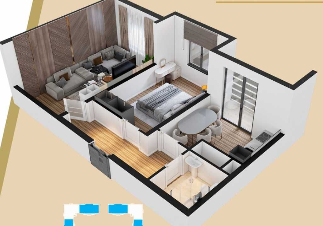 2-room apartment, 57 m², Tashkent, Sergeli District, for sale