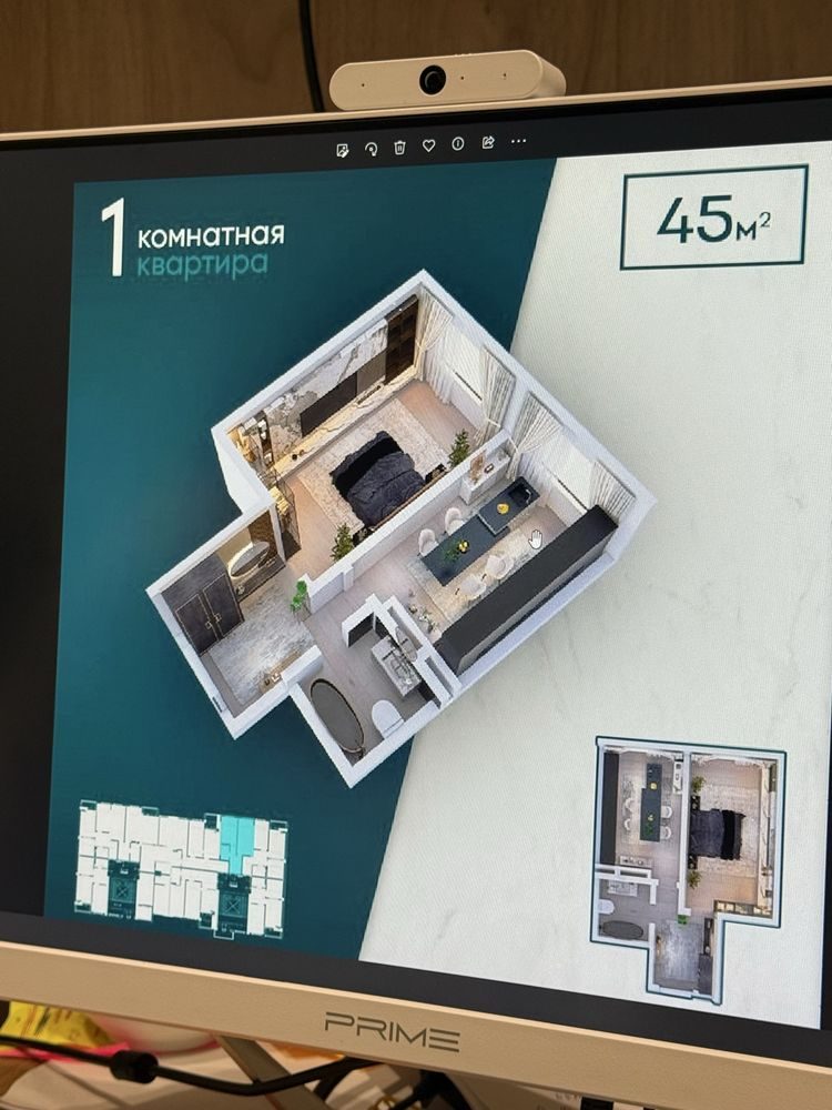 1-xonali kvartira, 45 m², Toshkent, Bektemir tumani, sotuvga