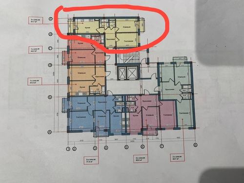 2-xonali uy, 61.7 m²