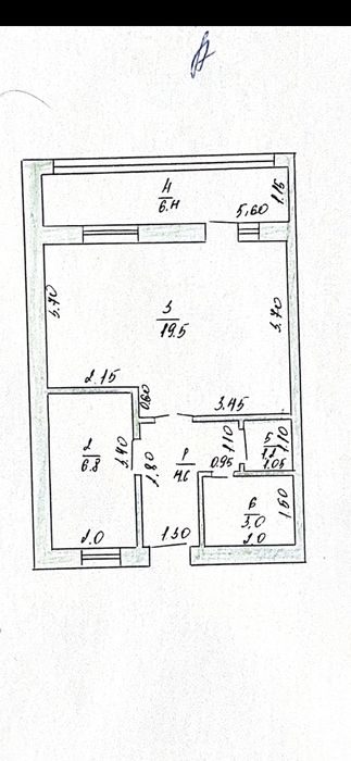 1-комнатная квартира, 41.5 м², Каган, на продажу