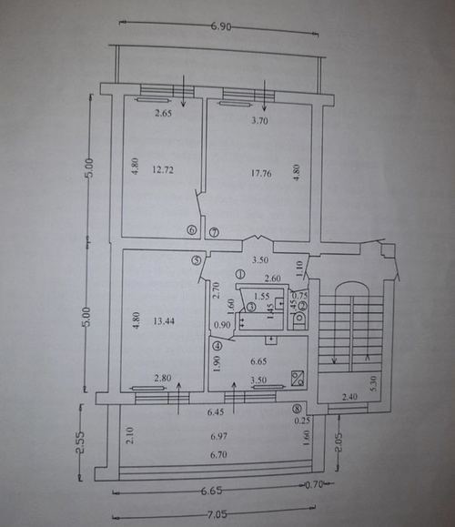 3-xonali kvartira, 92 m²